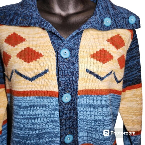 Vintage button down Acrylic Cardigan size boy's large or women's small/medium - Picture 3 of 6